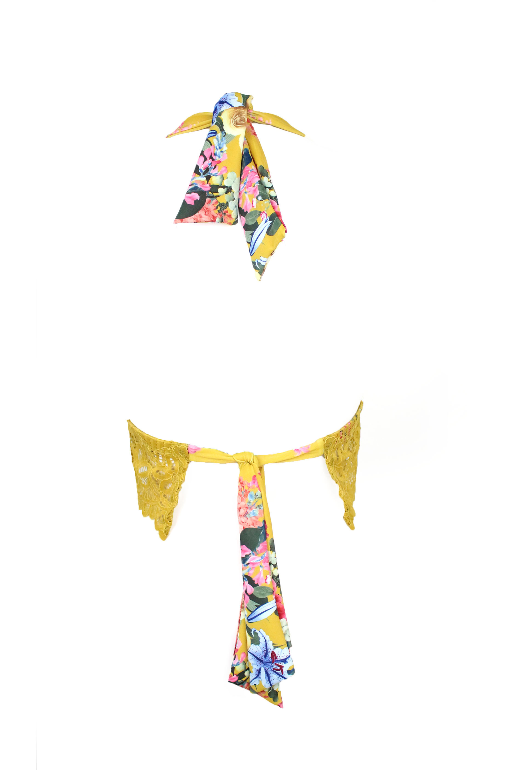 Biustonosz do bikini FLOWERS MUSTARD