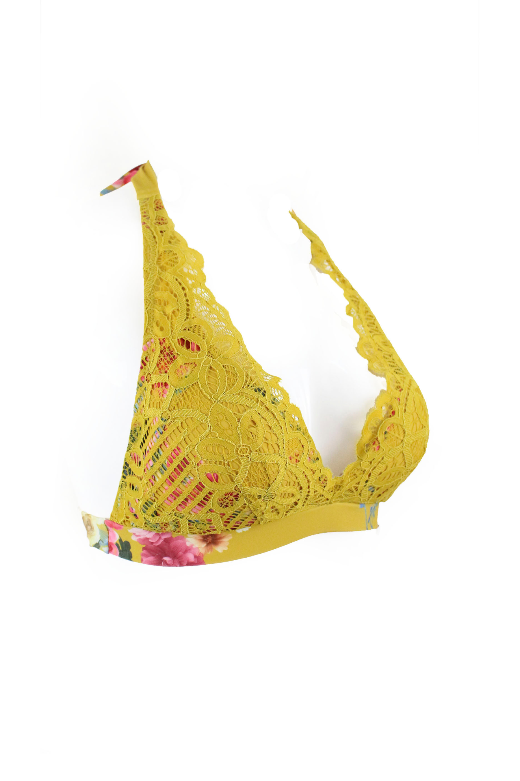 Biustonosz do bikini FLOWERS MUSTARD