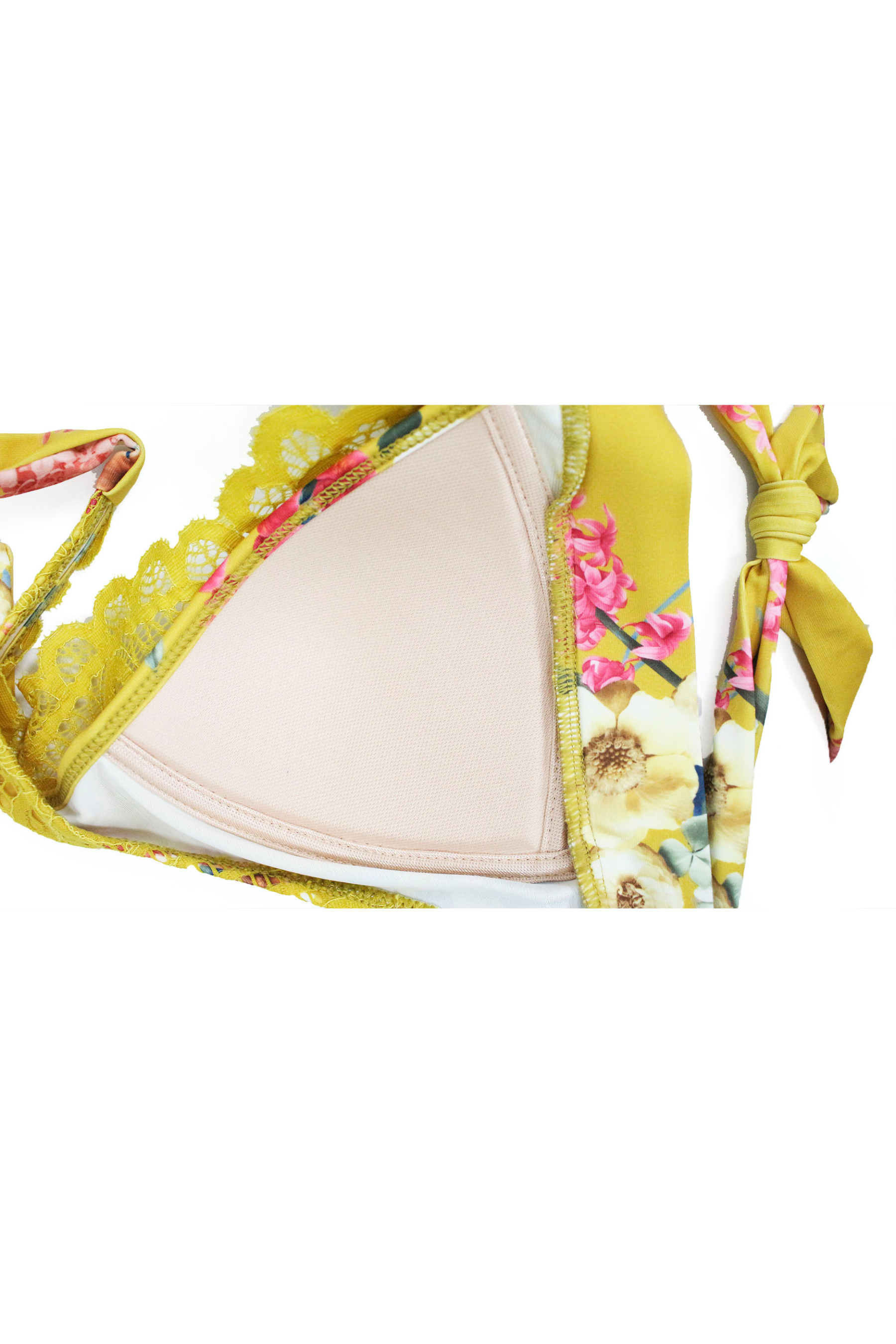 Biustonosz do bikini FLOWERS MUSTARD