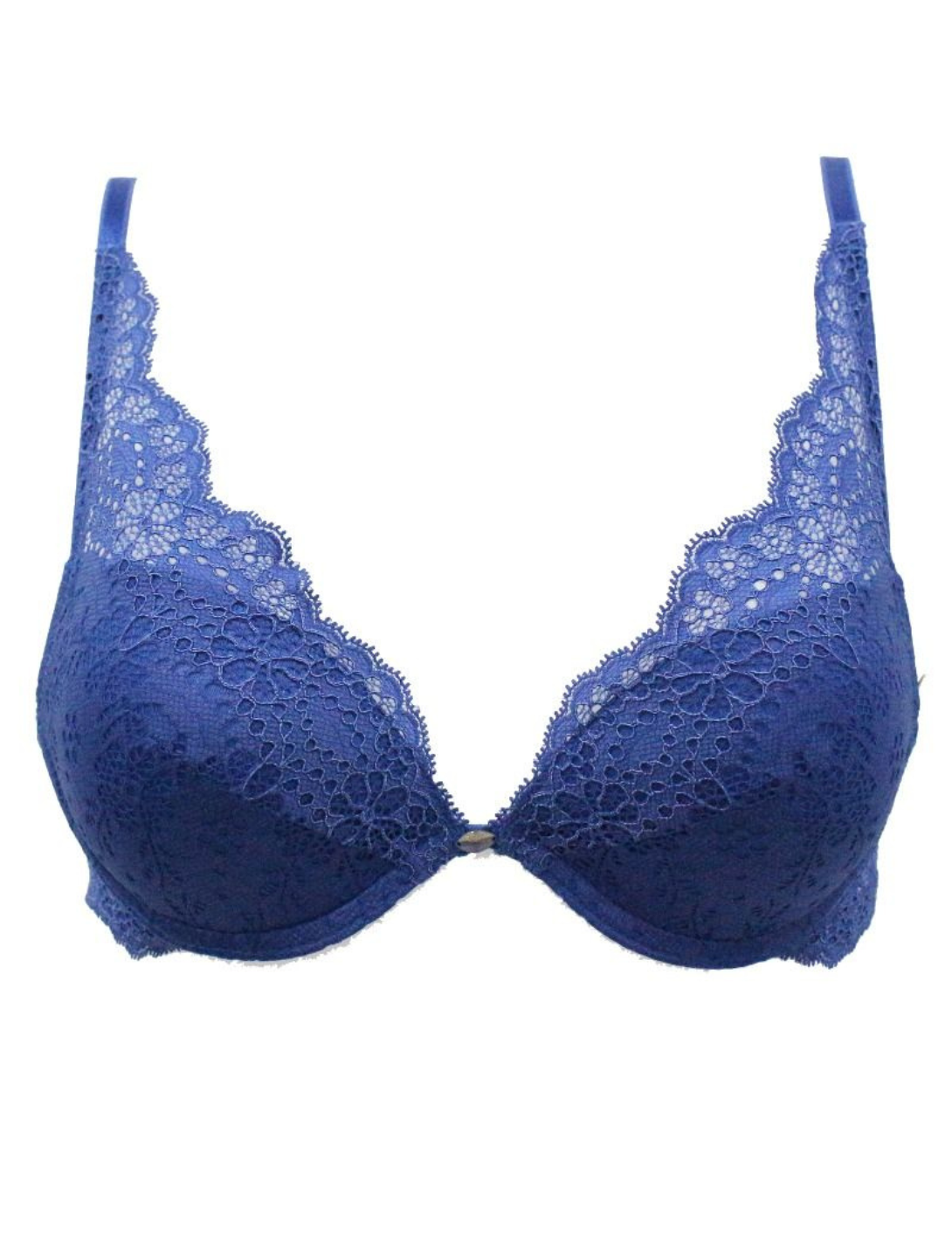 biustonosz koronkowy push-up beauty annebra niebieski