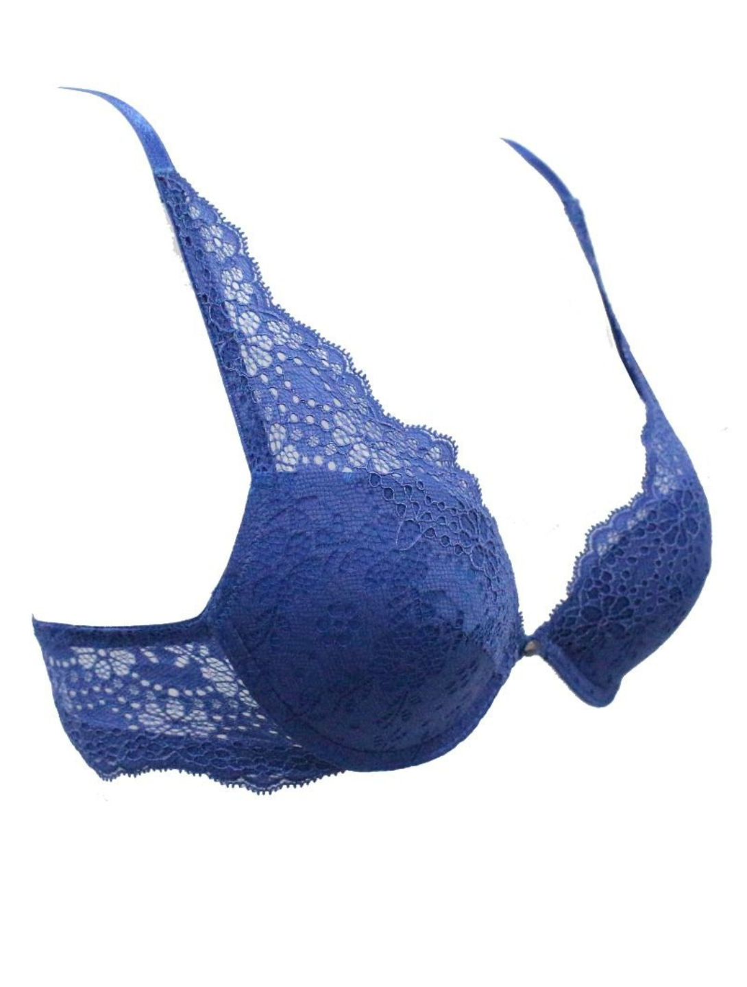 biustonosz koronkowy push-up beauty annebra niebieski