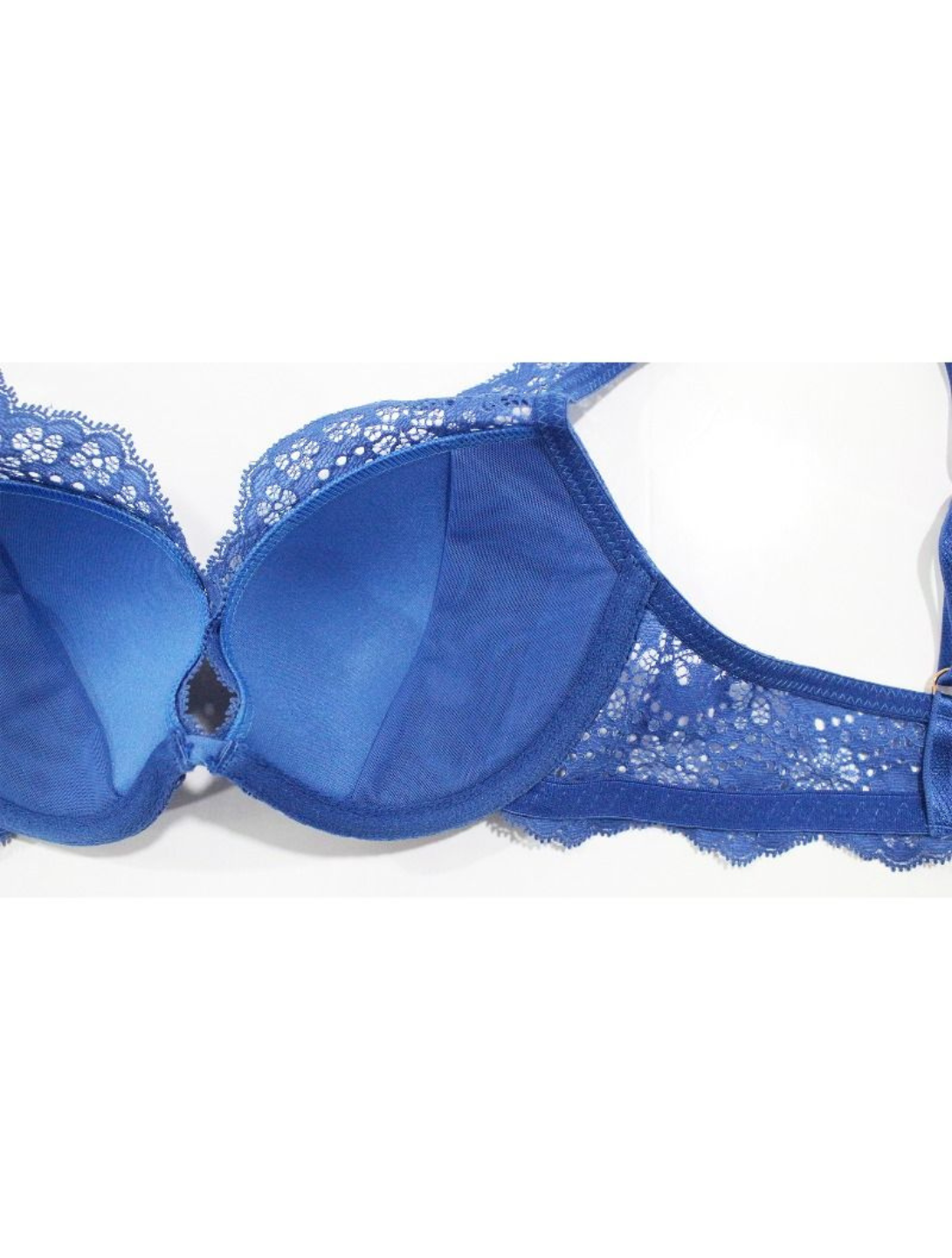 biustonosz koronkowy push-up beauty annebra niebieski