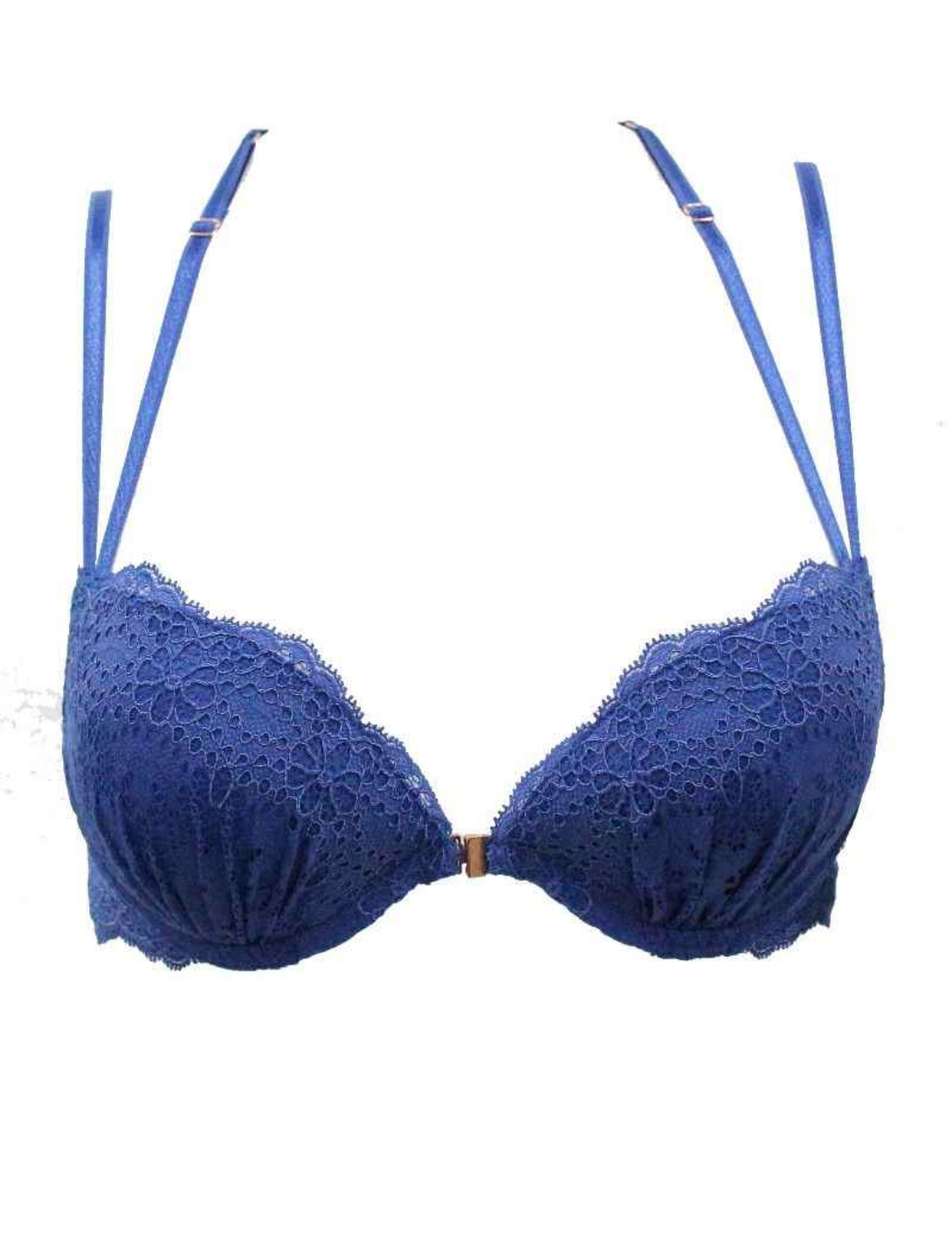 biustonosz koronkowy push-up beauty annebra niebieski