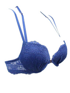 biustonosz koronkowy push-up beauty annebra niebieski
