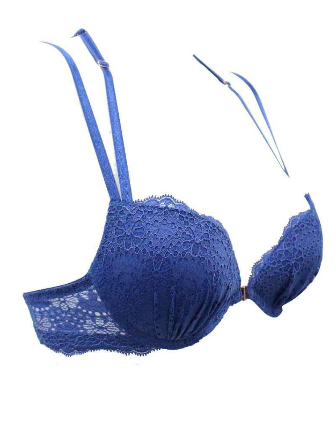 biustonosz koronkowy push-up beauty annebra niebieski