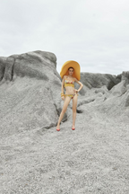 Figi brazylijskie do bikini FLOWERS MUSTARD